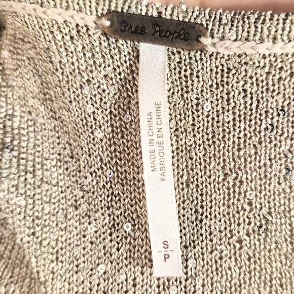 Free People Open Back Sequin Sweater ‘All that Glitters’ Small - Picture 7 of 9